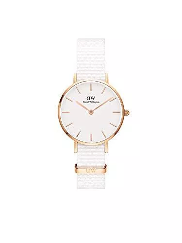Daniel Wellington Uhren Daniel Wellington Petite Dover, Weiß/Roségold Uhr, 28mm, Nato, für Damen