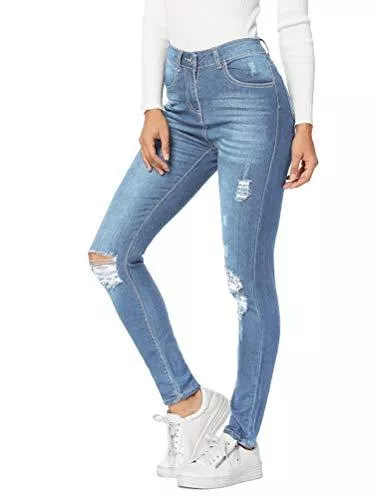 Onsoyours Jeans Onsoyours Damen Skinny Stretch Jeans mit Risse Destroyed Look High Waist Jeanshose Röhrenjeans Skinny Slim Fit Stretch Boyfriend Jeans