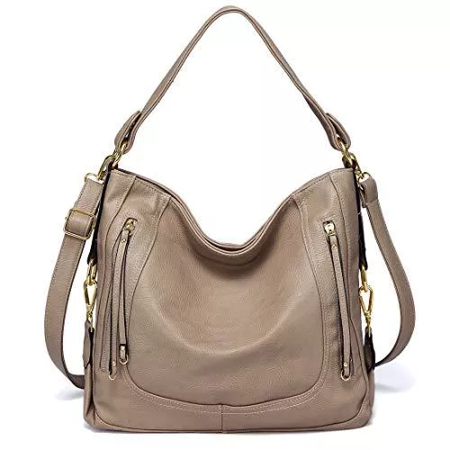 Kasgo Taschen & Rucksäcke Kasgo Handtasche Damen, Mode PU Leder Hobo Bag Lässige Henkeltasche Groß Schultertasche Frau mit Abnehmbarem Schultergurt Aprikose