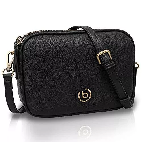 Bugatti Taschen & Rucksäcke Bugatti Passione Handtasche Damen Klein - Kunstleder Tasche, Umhängetasche Damen Klein (Schwarz)