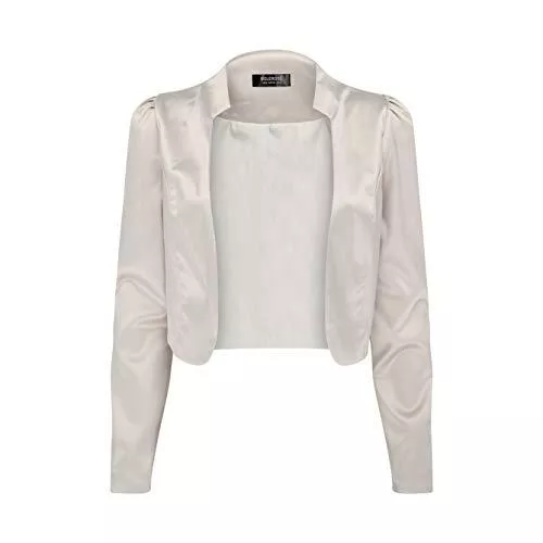 Bolerose Blazer Bolerose formal Satin Langen Ärmel Bolero Jacke