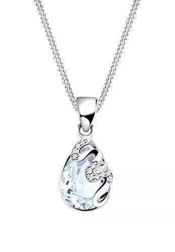 Elli Schmuck Elli Halskette Damen Tropfen mit Zirkonia Steinen mit Kristall in 925 Sterling Silber