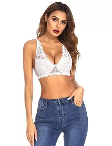 Avidlove Unterwäsche & Dessous Avidlove Damen Dessous Unterwäsche BH und Slip Spitzen Reizwäsche Sexy Mesh Futter Neckholder Nachtwäsche Babydoll Bügellos Bra Set