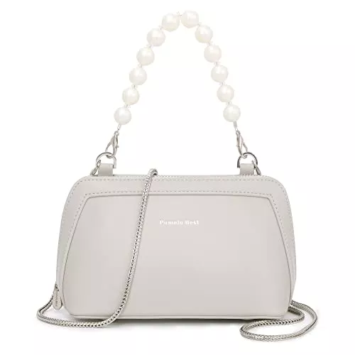 Pomelo Best Taschen & Rucksäcke Pomelo Best Kleine Umhängetasche für Damen mit abnehmbarem Perlengriff und Metallkette