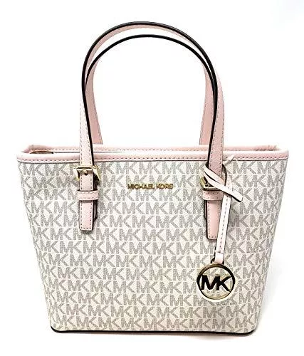 Michael Kors Taschen & Rucksäcke Michael Kors XS Carry All Jet Set Travel Womens Tote Powder Blush PVC