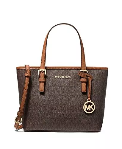 Michael Kors Taschen & Rucksäcke Michael Kors Jet Set Travel Convertible Carryall Top Zip Logo Tote - Brown