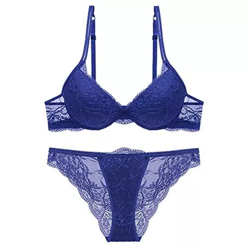 SHEKINI Unterwäsche & Dessous SHEKINI Push Up BH Set,Damen Bügel BH Set Spitze BH und Slip Nicht Abnehmbarer Bra Panty Lingerie Unterwäsche mit Hakenverschluss und Verstellbare Träger