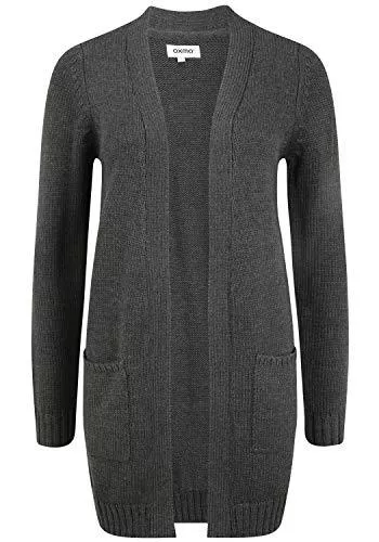 OXMO Strickjacken OXMO Paula Damen Lange Strickjacke Grobstrick Cardigan Longstrickjacke