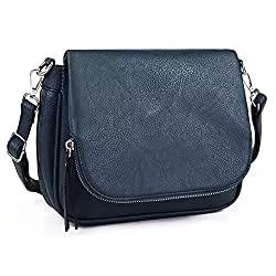 GLITZALL Taschen & Rucksäcke GLITZALL Kleine Crossbody-Tasche für Damen, PU-Leder, über die Schulter, Geldbörsen und Klappe, Cross-Body-Handtaschen mit mehreren Taschen, Blau (blau), Small