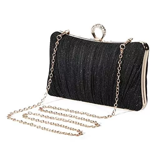 UBORSE Taschen & Rucksäcke UBORSE Clutch Damen Pailletten Handtasche Strass Abendtasche mit Kette Glänzend Brauttasche Elegant Portemonnaie Tasche Geldbörse Envelope Tasche für Hochzeit Cocktailparty Tanzparty Geburtstag