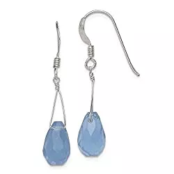 Diamond2Deal Schmuck Ohrringe Sterling-Silber 925 blauer Quarz Kristall