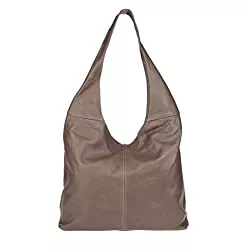 ITALYSHOP24-COM Taschen & Rucksäcke OBC Made in Italy Damen Leder Tasche Shopper Schultertasche Umhängetasche Handtasche Beuteltasche Hobo Bag Ledertasche Nappaleder