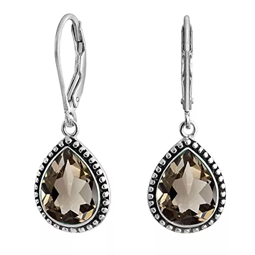 SURYAGEMS Schmuck SURYAGEMS Wählen Sie Ihre Birnenform Edelstein Leverback Ohrring 925 Sterling Silber Tropfen Baumeln Birthstone Ohrringe Chakra Heilung Geschenk Schmuck Für Frauen Mädchen