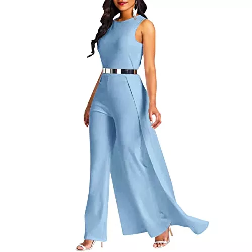 VERWIN Jumpsuits VERWIN Patchwork Overlay Verzierte Einfarbig Damen Jumpsuit Hohe Taille Frau Strampler