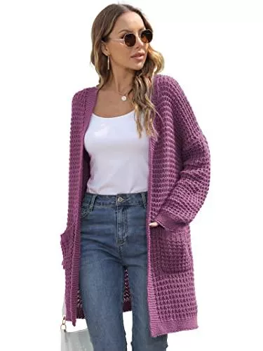 JUOIANTANG Strickjacken JUOIANTANG Damen Warme Strickjacke Gestrickte Lange Cardigan Grobstrick XS-XXL