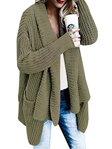 ORANDESIGNE Strickjacken OranDesigne Strickjacke Damen Grobstrick Strickmantel strickcardigan Oversized Cardigan Strickmantel Casual Sweater Outwear