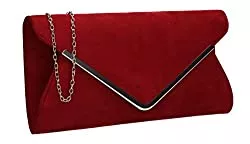 Swankyswans Taschen & Rucksäcke Swankyswans Damen Clutch aus Veloursleder, Rot - rot - Größe: Einheitsgröße