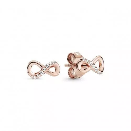 Pandora Schmuck Pandora Funkelnde Unendlichkeit Ohrstecker in Roségold-Rosa mit 14 Karat rosévergoldete Metalllegierung und Cubic Zirkonia Steinen aus der Pandora Moments Collection