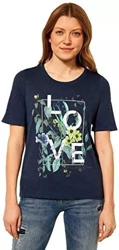 Cecil T-Shirts Cecil Damen T-Shirt mit Raffung