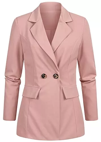 Cloud 5ive Blazer Cloud 5ive Damen Blazer mit 2er Knopfverschluss und 2 Deko Taschen alt rosa