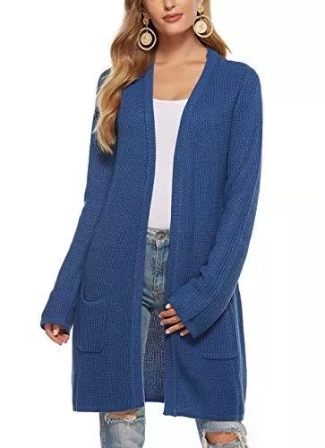 AnikSunny Strickjacken AnikSunny Damen Pullover Cardigan Damen Strickjacke Lang V-Ausschnitt Langarm Cardigans Elegant Lose Outwear