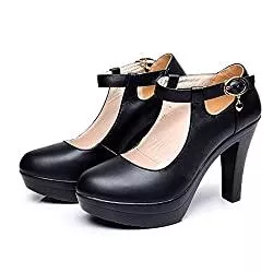 Generic7 High Heels Damen High Heels Vintage Knöchelriemen Schnalle Elegante Pumps rutschfeste Plattform Modische Mary Jane Schuhe für den Alltag