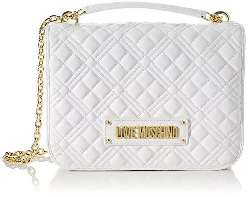 Love Moschino Taschen & Rucksäcke Love Moschino Damen Precollezione Ss21 PU Schultertasche New Shiny Quilted, Weiß, Einheitsgröße