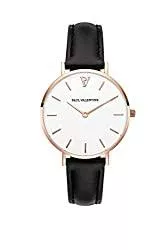PAUL VALENTINE Uhren PAUL VALENTINE - Damenuhr Pearl Rose Gold Black - Edle Damen Uhr mit japanischem Quarzwerk - Spritzwassergeschützt - Armbanduhr für Damen