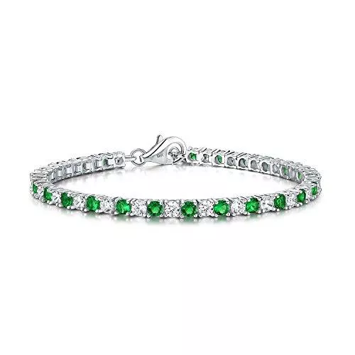 Diamond Treats Schmuck Diamond Treats 925 Sterling Silber Tennisarmbänder für Damen und Mädchen, Silber-Armband mit funkelnden weißen und farbigen Zirkonia Steinen, Sterling Silber Schmuck Geschenke für Frauen