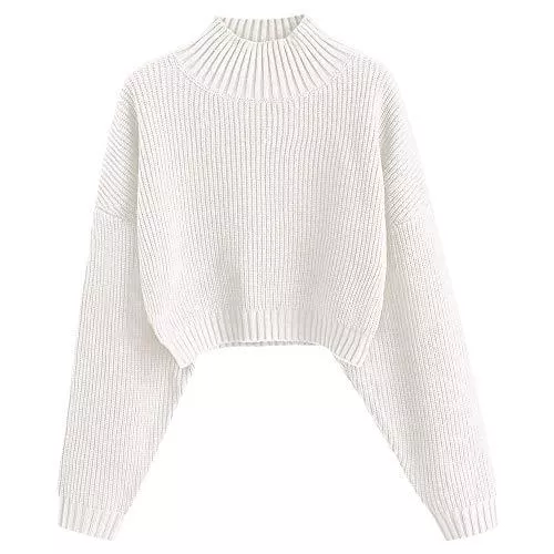 ZAFUL Pullover & Strickmode ZAFUL Damen Rollkragenpullover Drop Shoulder Kurz Pullover Sweater