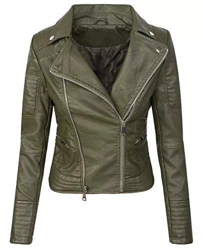 Rock Creek Jacken Rock Creek Damen Kunstleder Jacke Übergangs Jacke Lederoptik Bikerjacke D-287 S-XL