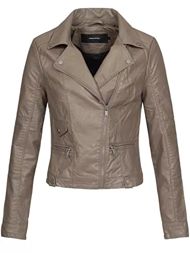VERO MODA Jacken VERO MODA Damen Kunstleder-Jacke Ultramalou Damenjacke im Biker-Style