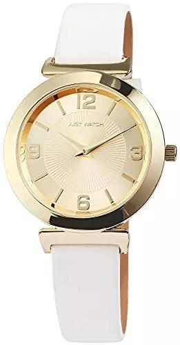 Just Watch Uhren Just Watch Rosy Damen-Uhr Echt Leder elegant rund klassisch Analog Quarz JW10001