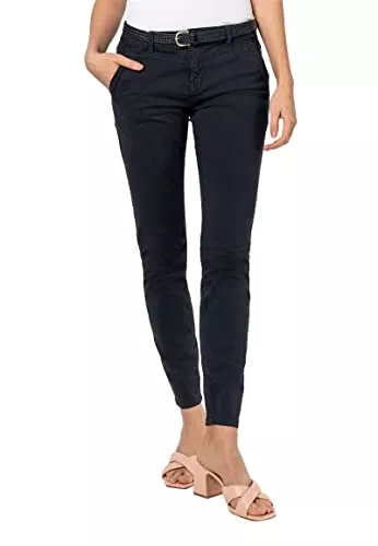 Urban Surface Hosen Urban Surface Damen Chino Stoff-Hose mit Flecht-Gürtel