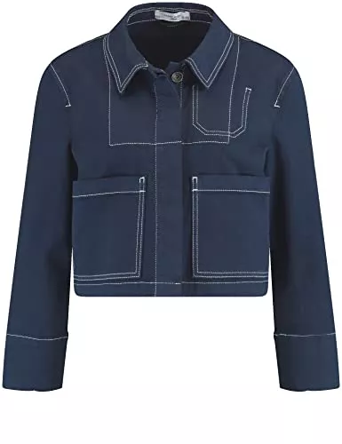 Gerry Weber Jacken Gerry Weber Damen Jacke aus Stretchcotton Langarm Jacke Jeans + Gewebe unifarben