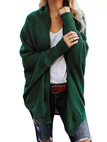 Onsoyours Strickjacken Onsoyours Strickjacke Damen Grobstrick Strickmantel Herbst Winter Cardigan Lange Ärmel Solid Color Casual Mantel Pullover Coat Open Front Sweater