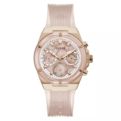 GUESS Uhren GUESS Damen-Armbanduhr, transparent, 39 mm