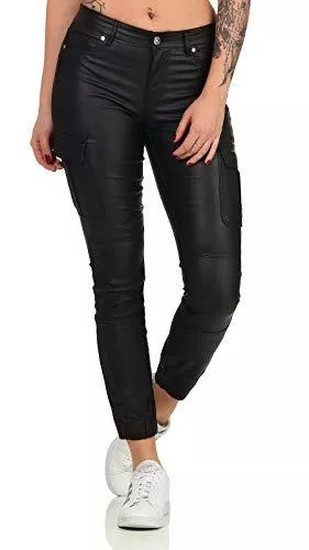 ONLY Jeans Besuche den ONLY-Store ONLY Damen Onlmissouri-NYA Reg ANK Cargo Coated PNT Hose