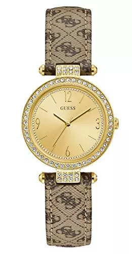 GUESS Uhren Guess Damen Analog Quarz Uhr mit Leder Armband W1230L2