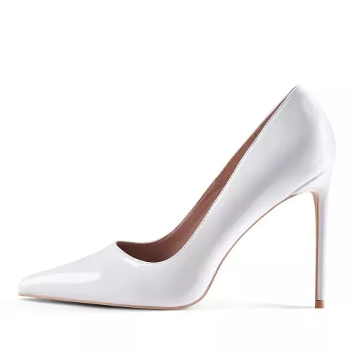 GENSHUO High Heels GENSHUO Damen Stiletto High Heels 10CM Sexy Spitze Stiletto Pumps Lackleder Geschlossene Zehe Party Abschlussball Hochzeit Absatzschuhe Stiletto Heels Größe EU 36-42