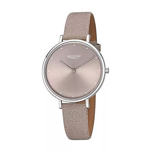REGENT Uhren REGENT Damen-Armbanduhr Edelstahl mit Lederband BA-451