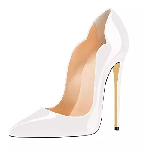 EDEFS High Heels EDEFS Damen Spitze Zehe Schuhe 120mm High Heel Pumps Hohen Absätzen Geschlossen Abendschuhe