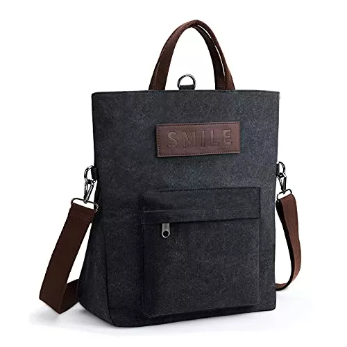 KALIDI Taschen & Rucksäcke KALIDI Canvas Damen Umhängetasche Rucksack 2 in 1 Groß Crossbody Tasche Handtasche Damen Mehrzweck Schultertasche Hobo Tasche für Arbeit Schule Büro Shopper Reise Outdoor