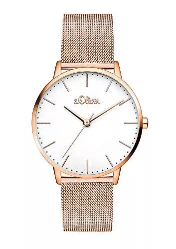 s.Oliver Uhren s.Oliver Damen Analog Quarz Armbanduhr mit Lederarmband