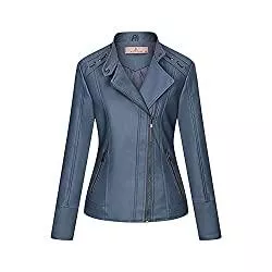 Generic Jacken Damen Zipper Coats Jacke Leder Short Outwear Biker Soft Motorrad Leder Langarm Lederjacke Mantel Kurzer Mantel Damen Winter