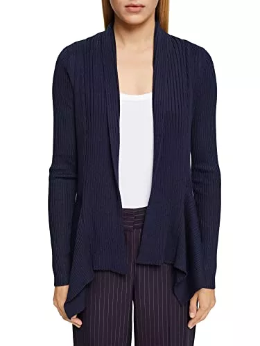 ESPRIT Strickjacken Besuche den ESPRIT-Store ESPRIT Recycelt: Gerippter Cardigan mit Zipfelsaum