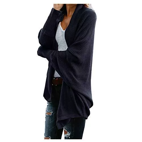 FunAloe Strickjacken Cardigan Damen Lang Strickmantel Strickjacke Sweater Elegant Manschette Langarm Sweatshirt Langen Mantel Jacke Tops Outwear Casual Offen Pulllover Damen Herbst Winter Outing Stil