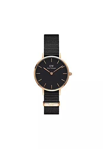 Daniel Wellington Uhren Daniel Wellington Petite Cornwall, Schwarz/Roségold Uhr, 28mm, NATO, für Damen