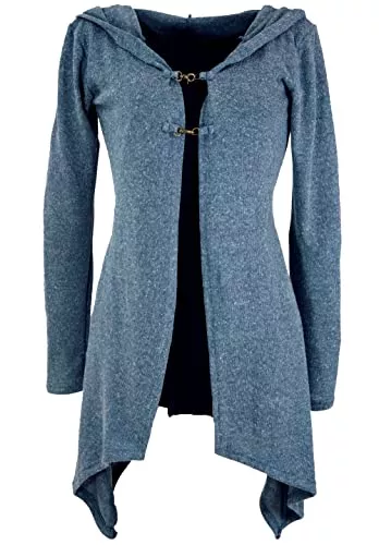 GURU SHOP Strickjacken GURU SHOP Lange Strickjacke, Strickmantel mit Weiter Kapuze, Damen, Baumwolle, Jacken, Mäntel &amp; Ponchos Alternative Bekleidung