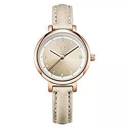 SHENGKE Uhren Shengke Damen-Armbanduhr mit Lederband, einfaches Zifferblatt, wasserdicht, Relogio Feminino